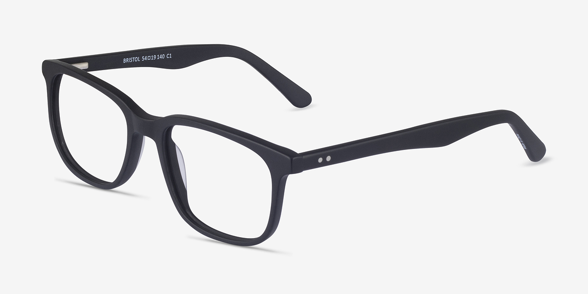 Bristol Matte Black Acetate Eyeglasses EyeBuyDirect