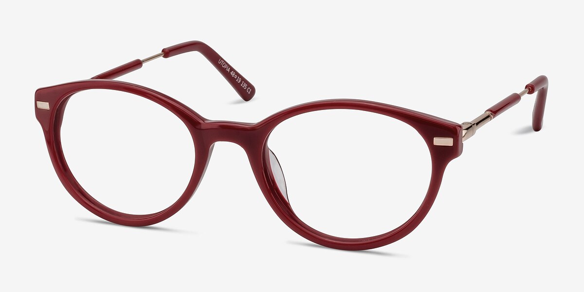 Utopia Red Women Acetate Eyeglasses Eyebuydirect