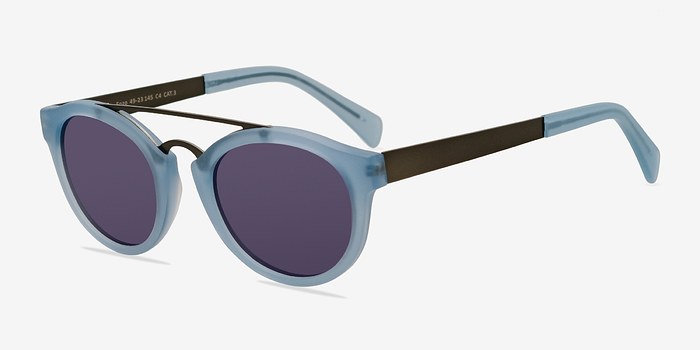 Enzo | Clear/Blue Acetate Sunglasses | EyeBuyDirect
