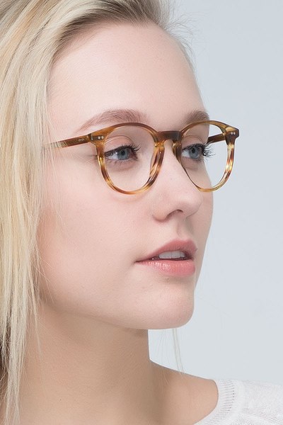 Prism | Striped Caramel Acetate Eyeglasses | EyeBuyDirect