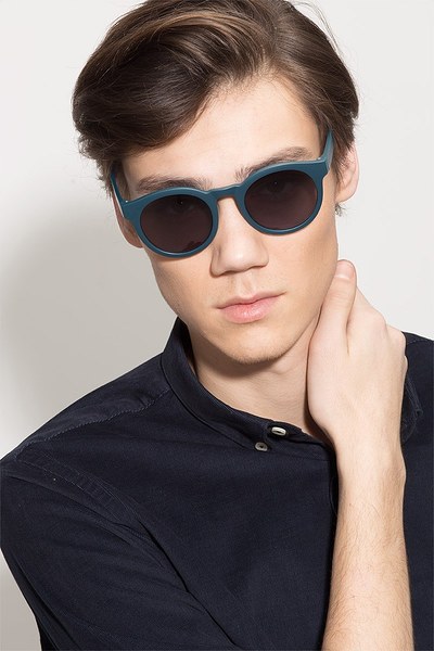 Oasis | Matte Blue Plastic Sunglasses | EyeBuyDirect