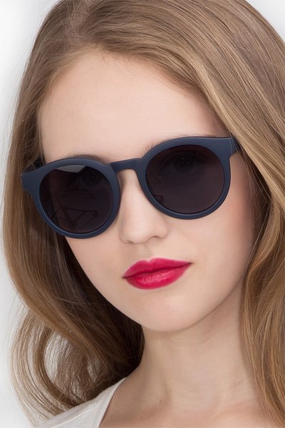 Oasis | Matte Navy Plastic Sunglasses | EyeBuyDirect