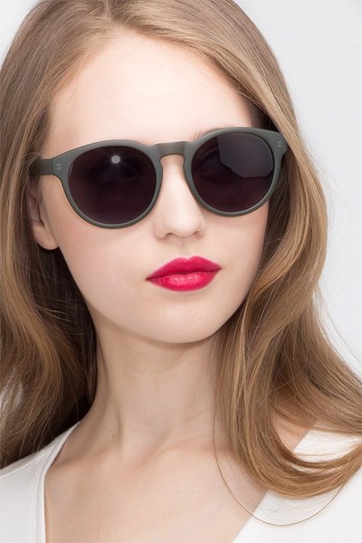 Taylor | Matte Green | Women Plastic Sunglasses | EyeBuyDirect
